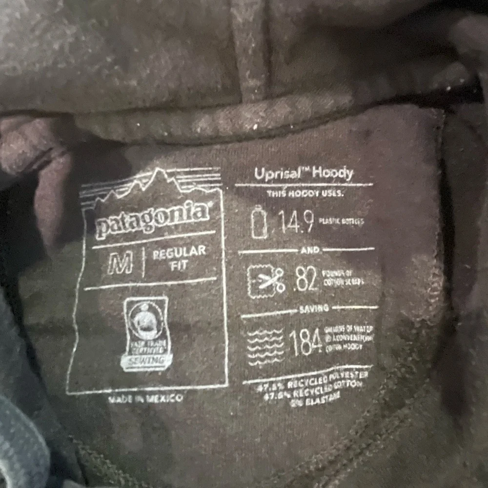 Patagonia Black Hoodie with Mountain Logo